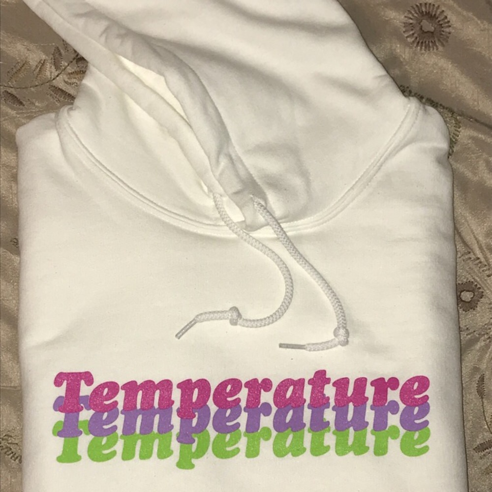 White Temperature hoodie custom made